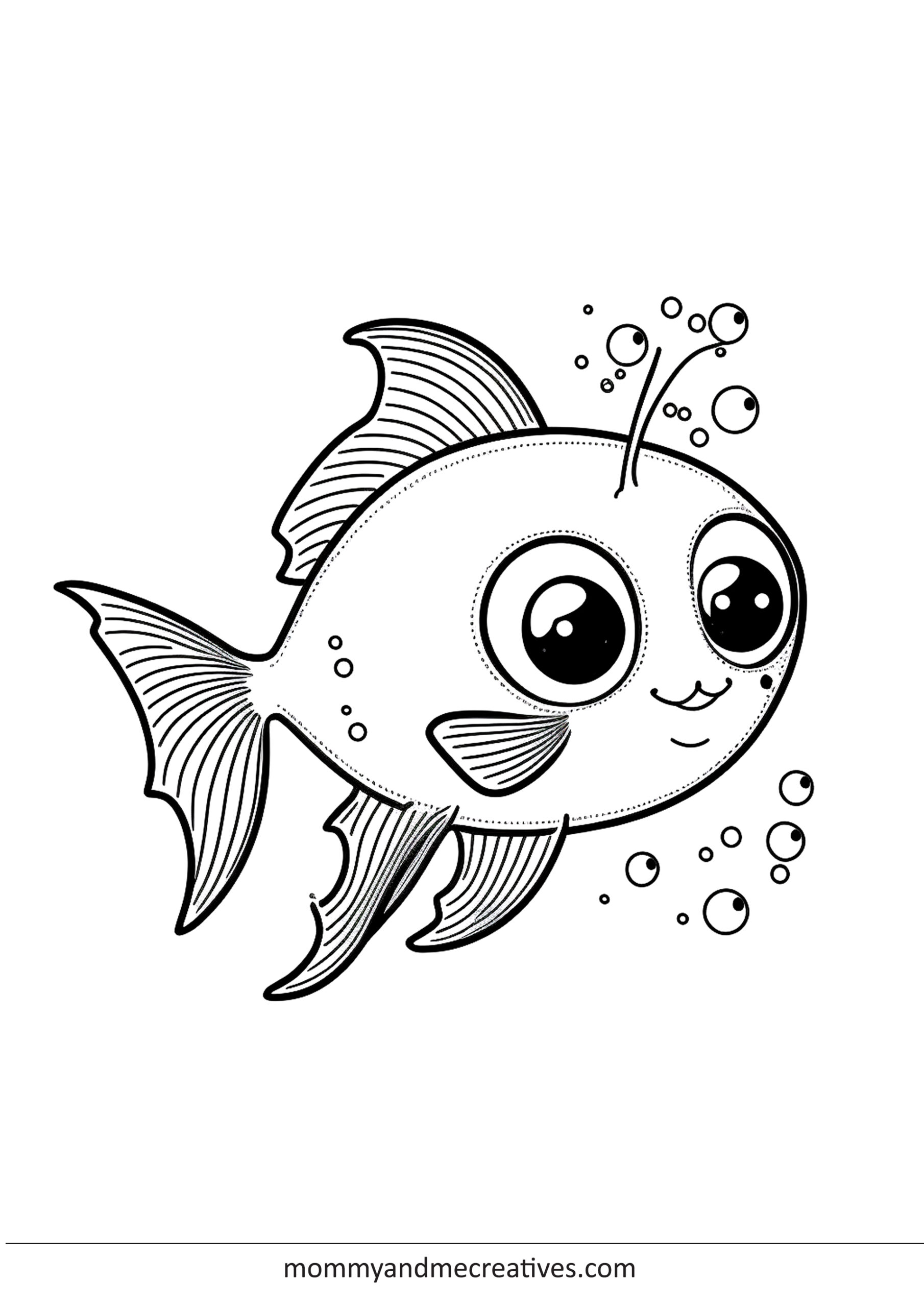 Cute 6 Fish coloring pages - mommyandmecreatives