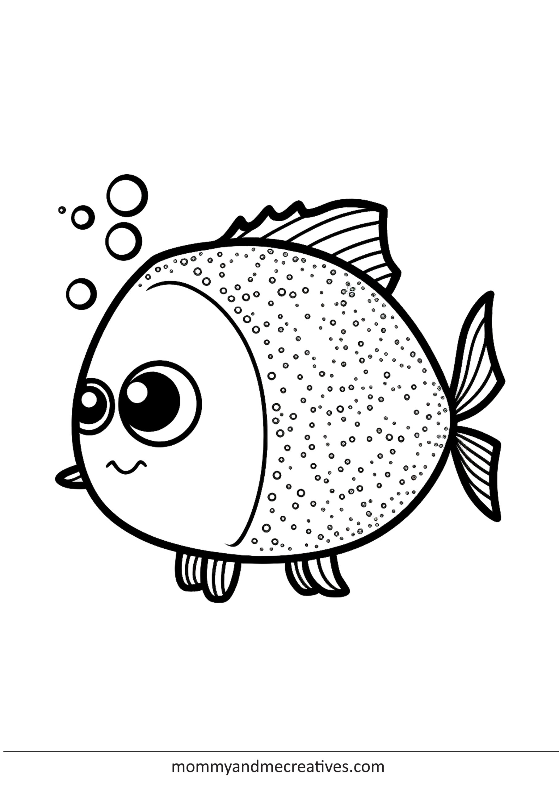 Cute 6 Fish coloring pages - mommyandmecreatives