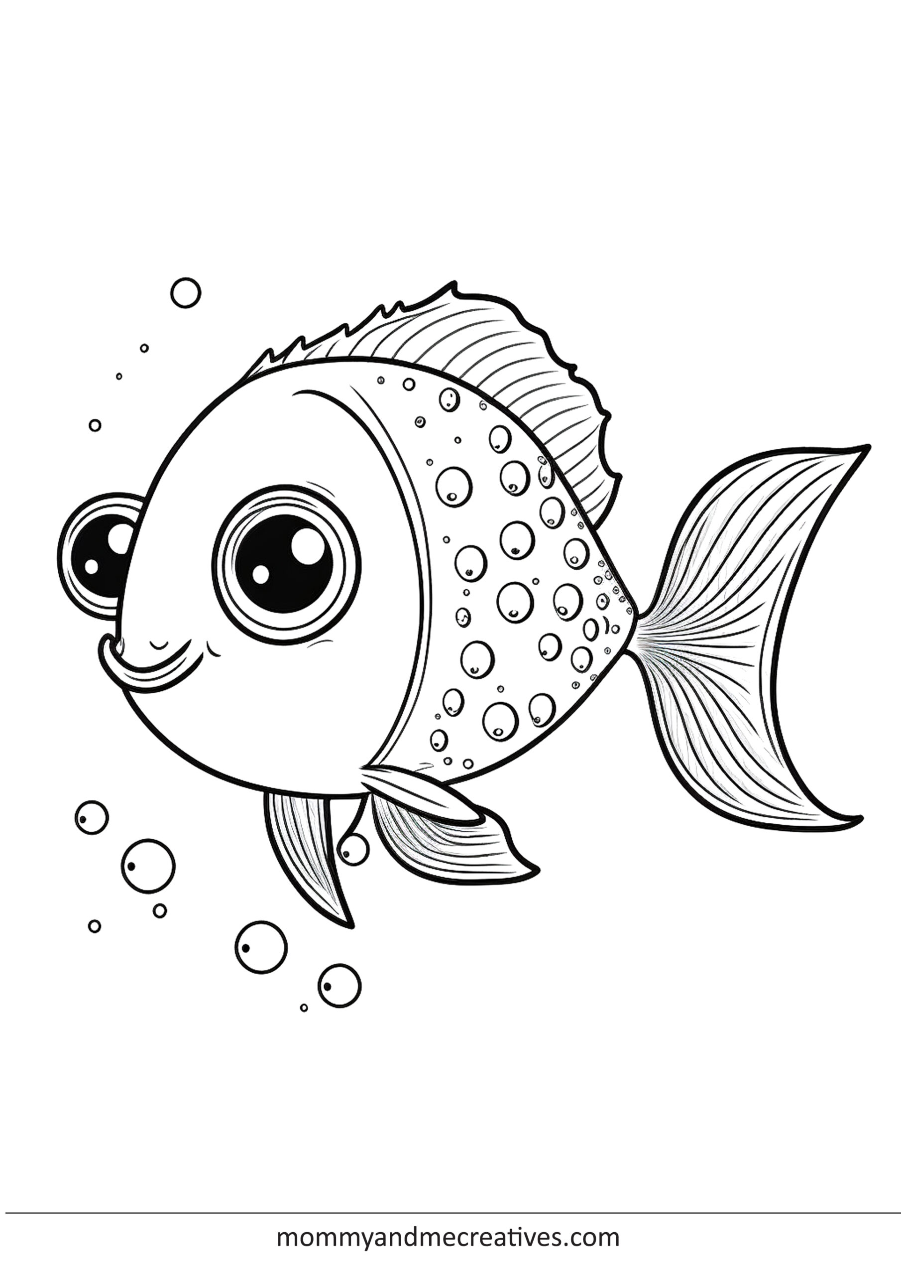 Cute 6 Fish coloring pages - mommyandmecreatives