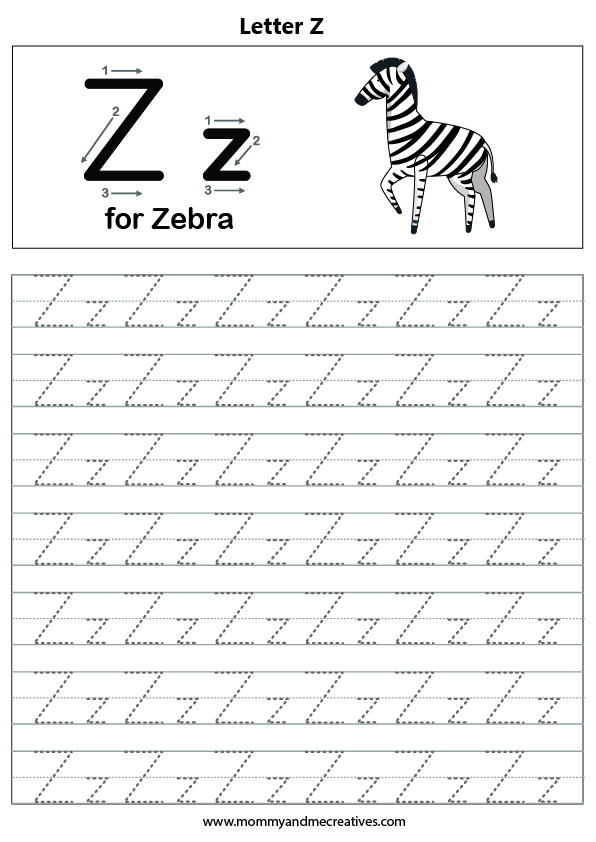 Dotted alphabet tracing worksheet - mommyandmecreatives