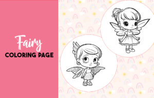 5 Cute and Beautiful fairy coloring pages