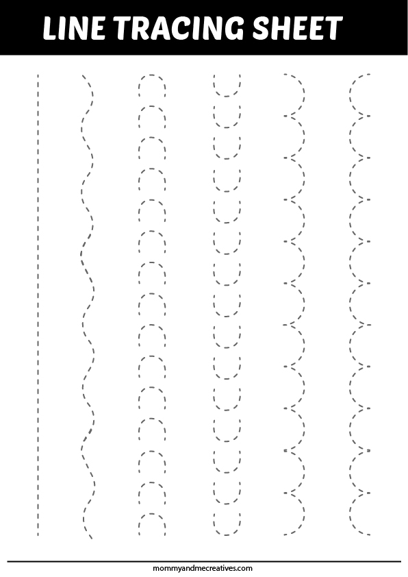 6 Easy line and shape tracing worksheet - mommyandmecreatives