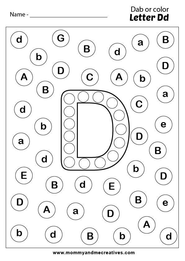 26 Easy A to Z Dab or Color Alphabets sheet - mommyandmecreatives