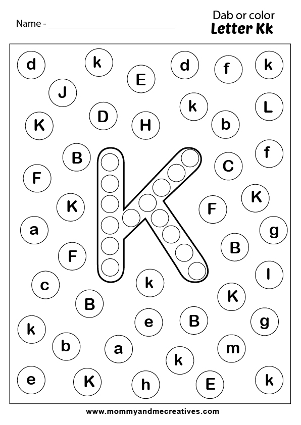 26 Easy A to Z Dab or Color Alphabets sheet - mommyandmecreatives