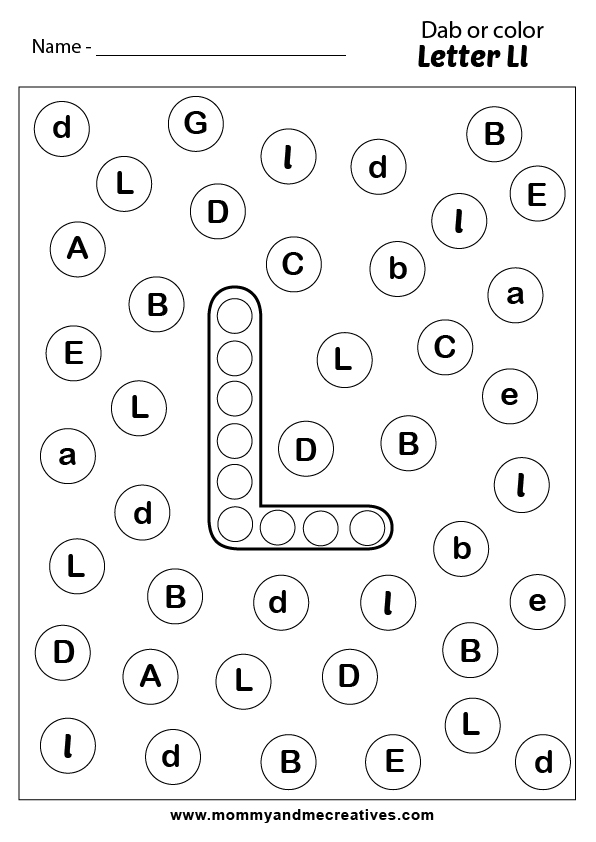 26 Easy A to Z Dab or Color Alphabets sheet - mommyandmecreatives