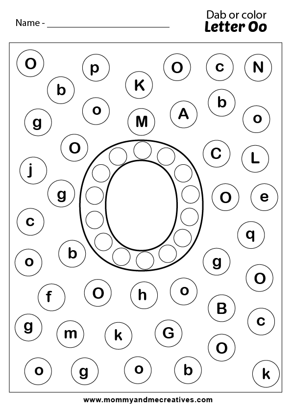 26 Easy A to Z Dab or Color Alphabets sheet - mommyandmecreatives