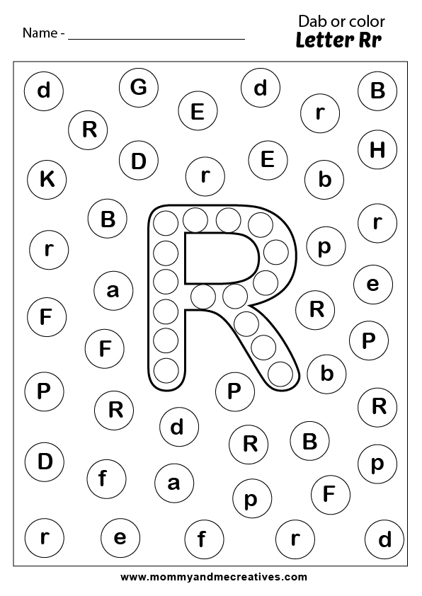 26 Easy A to Z Dab or Color Alphabets sheet - mommyandmecreatives