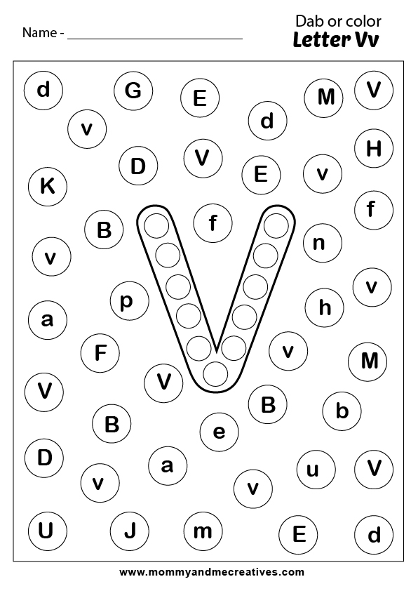 26 Easy A to Z Dab or Color Alphabets sheet - mommyandmecreatives