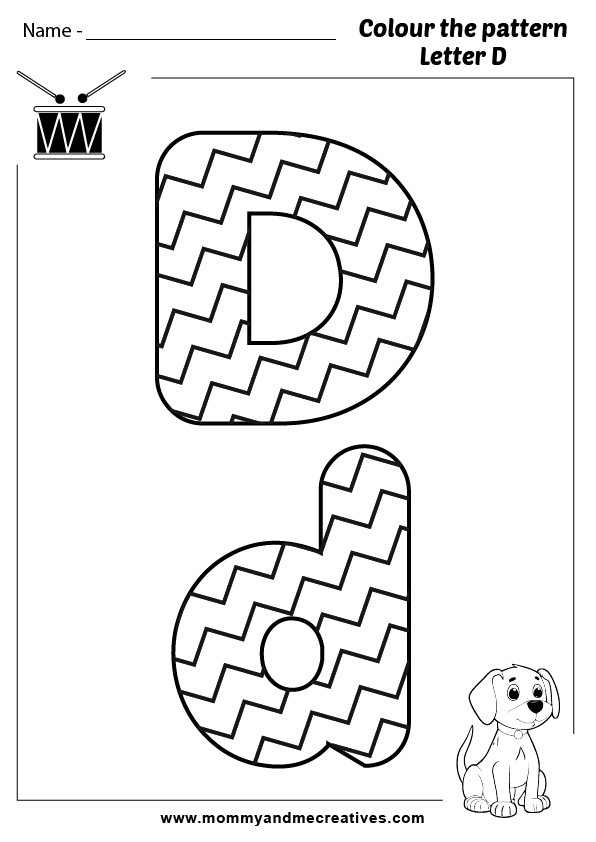 Fun activity: Color the Pattern in the Alphabets - mommyandmecreatives