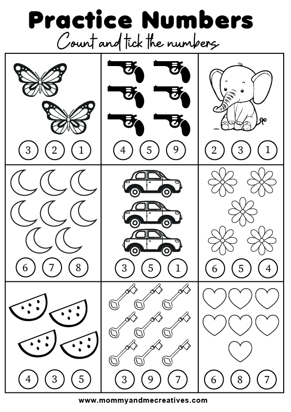 4 Fun Engaging Practice Number Worksheets For Kids - Mommyandmecreatives